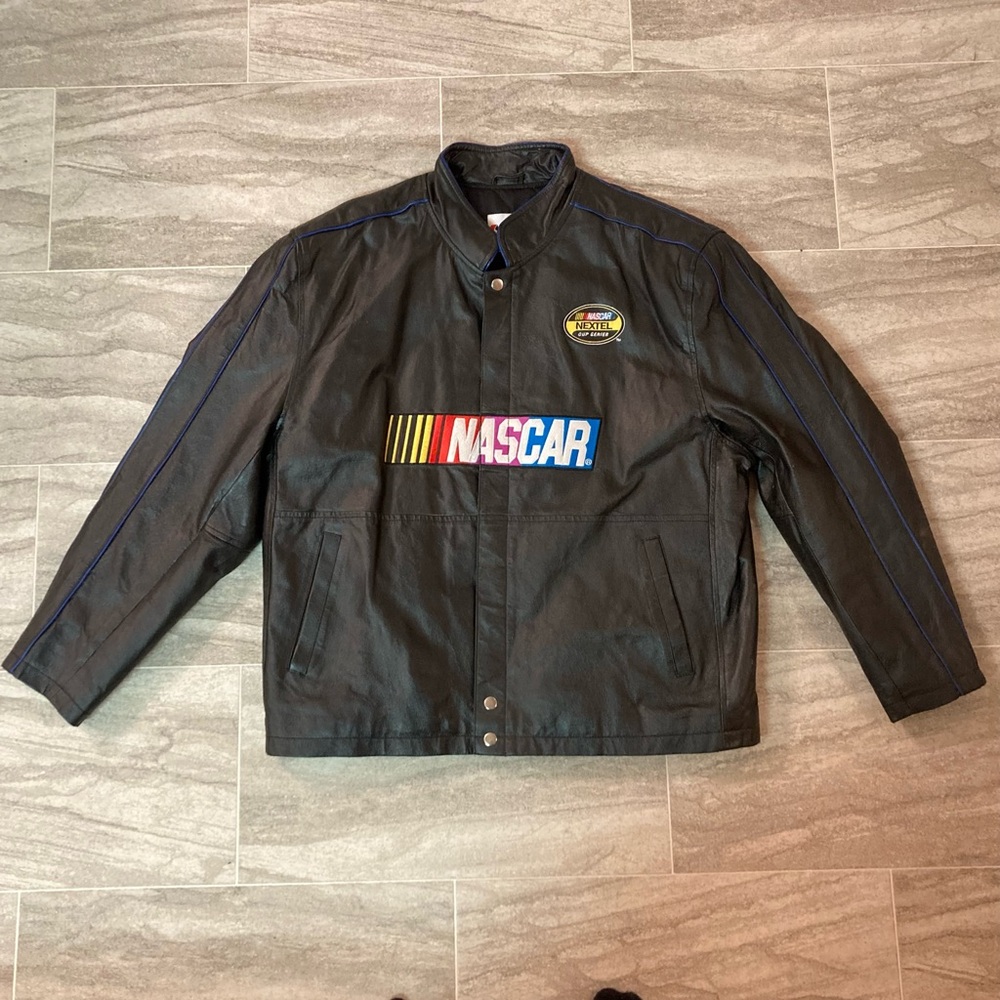 2000s NASCAR Racing NEXTEL Cup Series Black LeatherJacket Chase Authentics